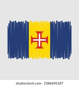 Madeira Flag Brush Vector Illustration