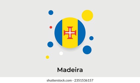 Madeira flag bubble circle round shape icon colorful vector illustration