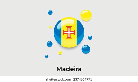 Madeira flag bubble circle round shape icon colorful vector illustration