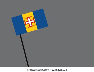 Madeira flag isolated on grey background