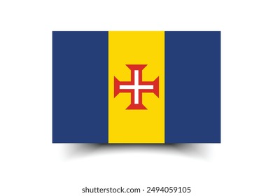 Madeira flag. Flag of Madeira. The official ratio. Flag icon. Standard color. Standard size. A rectangular flag. Computer illustration. Digital illustration. Vector illustration.