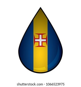 The Madeira flag painted on 3D water drop