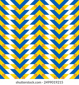 madeira flag pattern design. chevron background. vector illustration