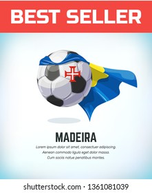 Madeira football or soccer ball. Football national team. Vector illustration.