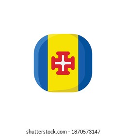 Madeira Icon, National Flag Square Symbol.