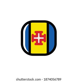 Madeira Icon, National Flag Square Symbol.