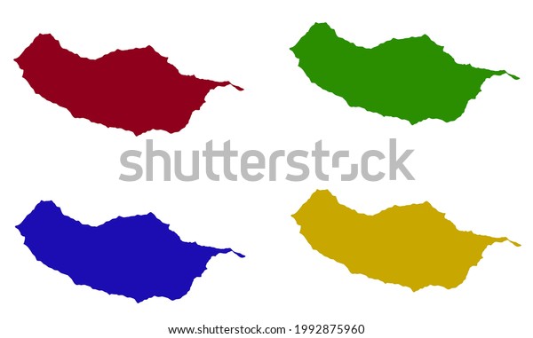 Madeira Island Map Silhouette Portugal Stock Vector (Royalty Free ...