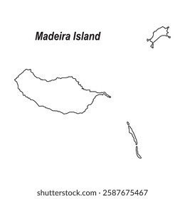 madeira island map vector illustration design