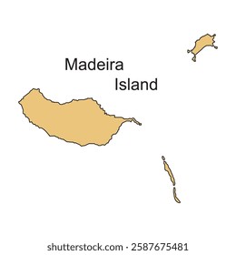 madeira island map vector illustration design