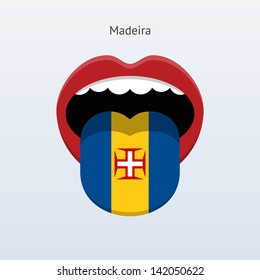 Madeira language. Abstract human mouth. Vector illustration.