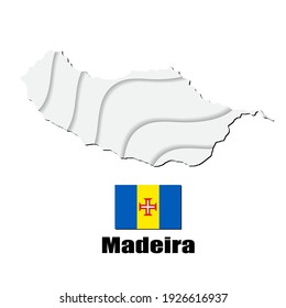 Madeira map on white background. vector illustration.