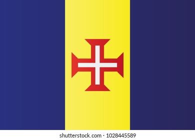 Madeira national flag.  Autonomous Region of Madeira vector illustration symbol.