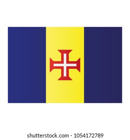 Madeira national flag on white background texture. Vector illustration state symbol.