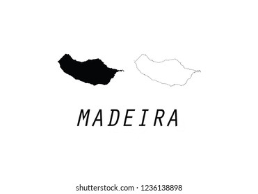 Madeira outline map country emblem 