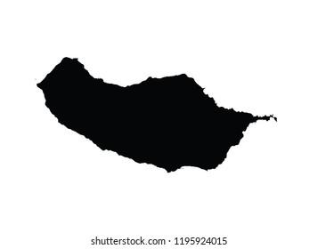 Madeira outline map country shape national borders Portugal