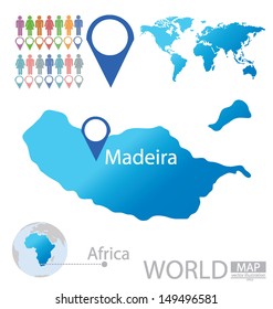 Madeira. Portugal. World Map. vector Illustration.