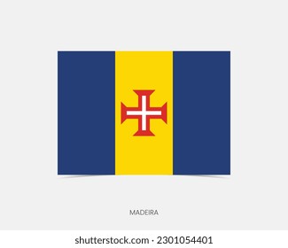 Madeira Rectangle flag icon with shadow.