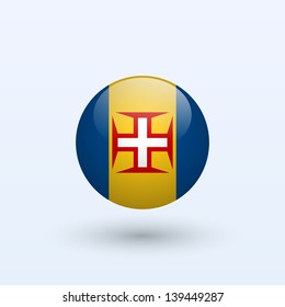 Madeira round flag. Vector illustration.