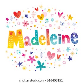 Madeleine French girls name decorative lettering type design