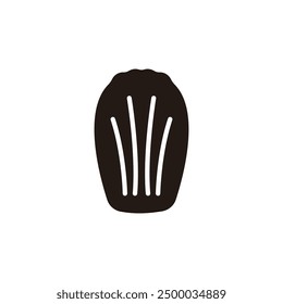 Madeleine icon. Flat silhouette version.