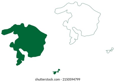 Madeleine Island (Republic Of Senegal) Map Vector Illustration, Scribble Sketch Iles De La Madeleine Map