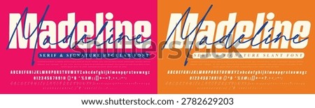 Madeline playful serif and script or signature font design with font family