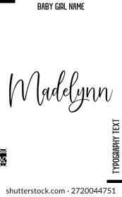 Madelynn   - Nombre de la chica Cursive Hand Lettering Tipografía Vector Plantilla