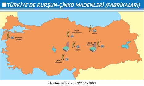 Türkiyede Kurşun Çinko Madenleri, Harita, Kurşun Çinko Madenleri, Demir, Bakır Yatakları, Boksit, Bor, Alüminyum, Mermer, Altın, Mermer, Krom, Kükürt, Nikel, Demir, Coğrafya Harita