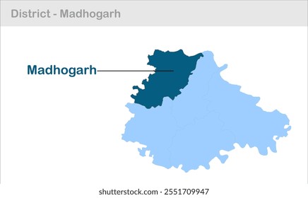 Madhogarh sub-district map, Jalaun District,  Uttar Pradesh State, Republic of India, Government of  Uttar Pradesh , Indian territory, Eastern India, politics, village, tourism