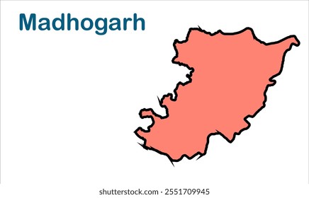 Madhogarh subdivision map, Jalaun District,  Uttar Pradesh State, Republic of India, Government of  Uttar Pradesh , Indian territory, Eastern India, politics, village, tourism