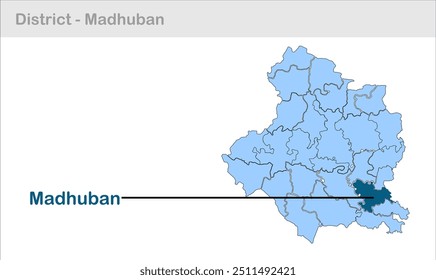 Madhuban sub-district map , East champaran District, Bihar State, Republic of India, Government of Bihar, Indian territory, Eastern India, politics, village, tourism