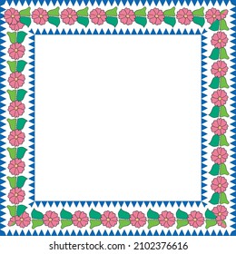 Madhubani border, mithila painting, frames