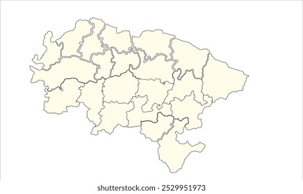 Mapa de distrito de Madhubani em branco, Distrito de Madhubani, Estado de Bihar, República da Índia, Governo de Bihar, território indiano, Índia Oriental, política, aldeia, turismo
