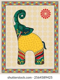 Madhubani Elephant Painting: A Symbol of Wisdom and Strength. Madhubani art, Mithila painting, Indian folk art, Madhubani elephant.