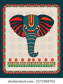 Madhubani Elephant Painting: A Symbol of Wisdom and Strength. Madhubani art, Mithila painting, Indian folk art, Madhubani elephant.