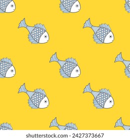 madhubani fish pattern, fosh seamless pattern , indian print , print on demand , stationary 