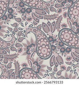 Madhubani, Kalamkari, Chinz, and Kani seamless pattern. Shirting fabric, Ajrakh and Ikat styles. Patola backdrop. Floral allover design