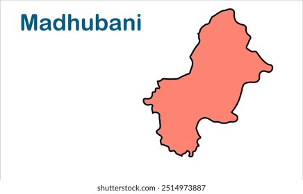 Mapa da subdivisão de Madhubani, Distrito de Champaran, Estado de Bihar, República da Índia, Governo de Bihar, Território indiano, Índia Oriental, política, aldeia, turismo