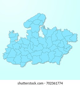 Madhya Pradesh blue map on degraded background vector