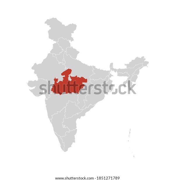 Madhya Pradesh Highlighted On India Map Stock Vector (royalty Free 