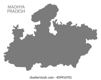 Madhya Pradesh India Map Grey