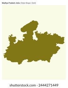 Madhya Pradesh, India. Simple vector map. State shape. Solid style. Border of Madhya Pradesh. Vector illustration.