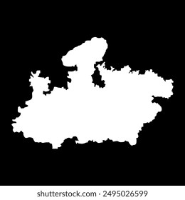 Madhya Pradesh state map, administrative division of India. Vector illustration.