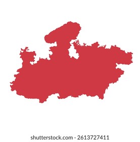 Madhya Pradesh State Map on white color background