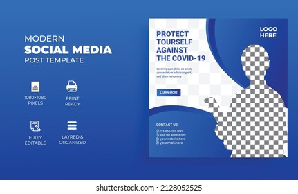 Madical social media post template design
