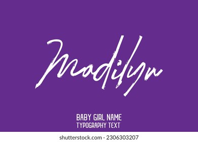 Madilyn Girl Name Cursive Handwritten Brush Typography Text