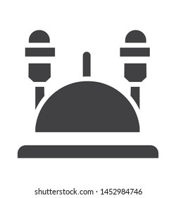 Madina icon with simple thin line style use for islamic event, web, print or pictogram assets. ilustration of hajj, umrah, ramadan kareem, ied mubarak - line vector.
