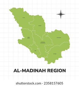Madina Region map illustration. Map of the region in Saudi Arabia
