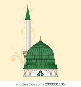 Madina Shareef vector with motif background