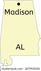 Madison city location on Alabama map